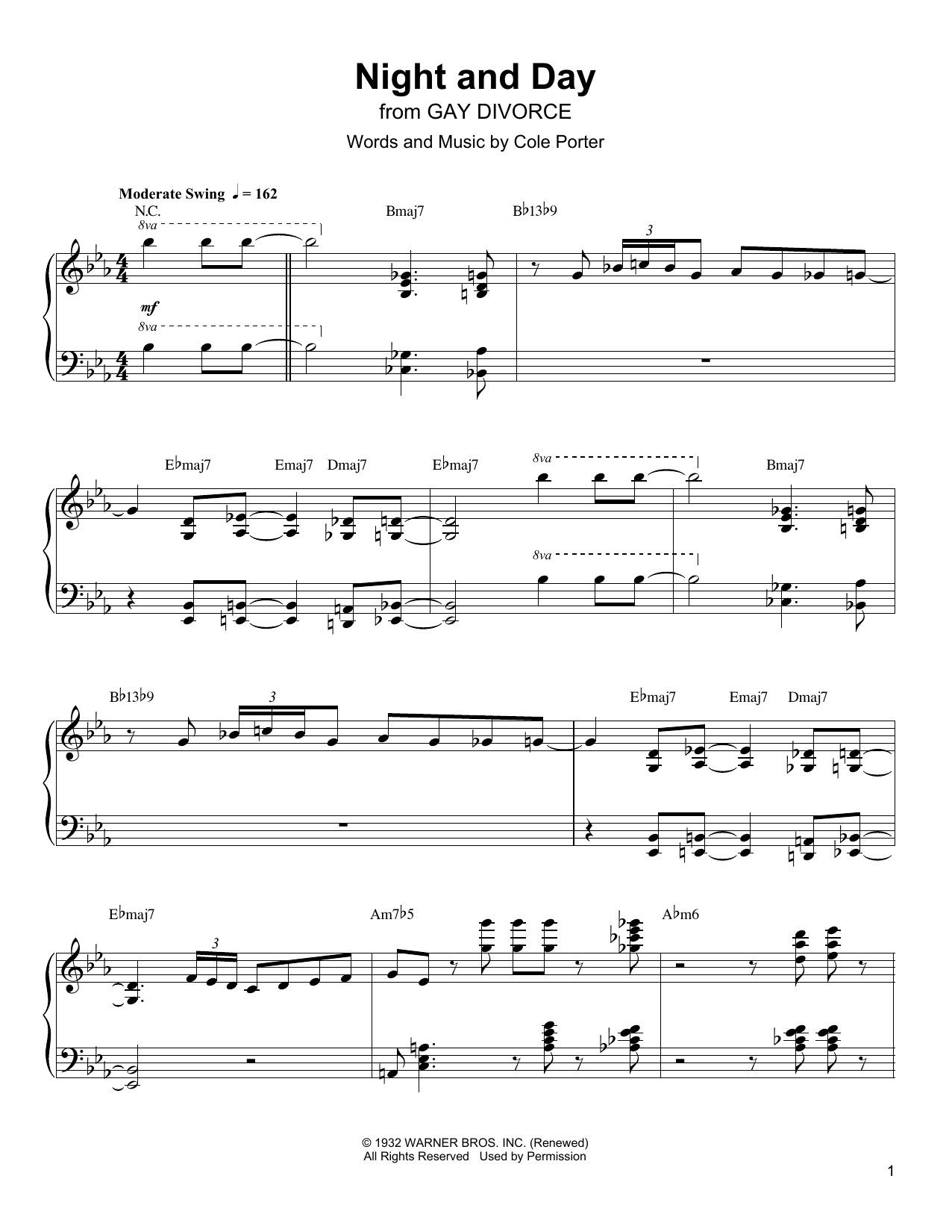 Download Oscar Peterson Night And Day Sheet Music and learn how to play Piano Transcription PDF digital score in minutes