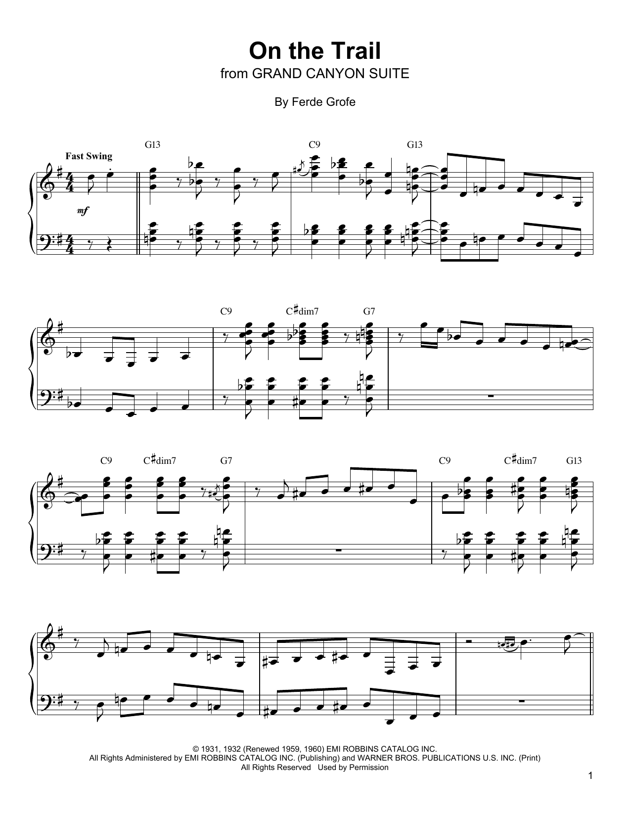 Download Oscar Peterson On The Trail Sheet Music and learn how to play Piano Transcription PDF digital score in minutes