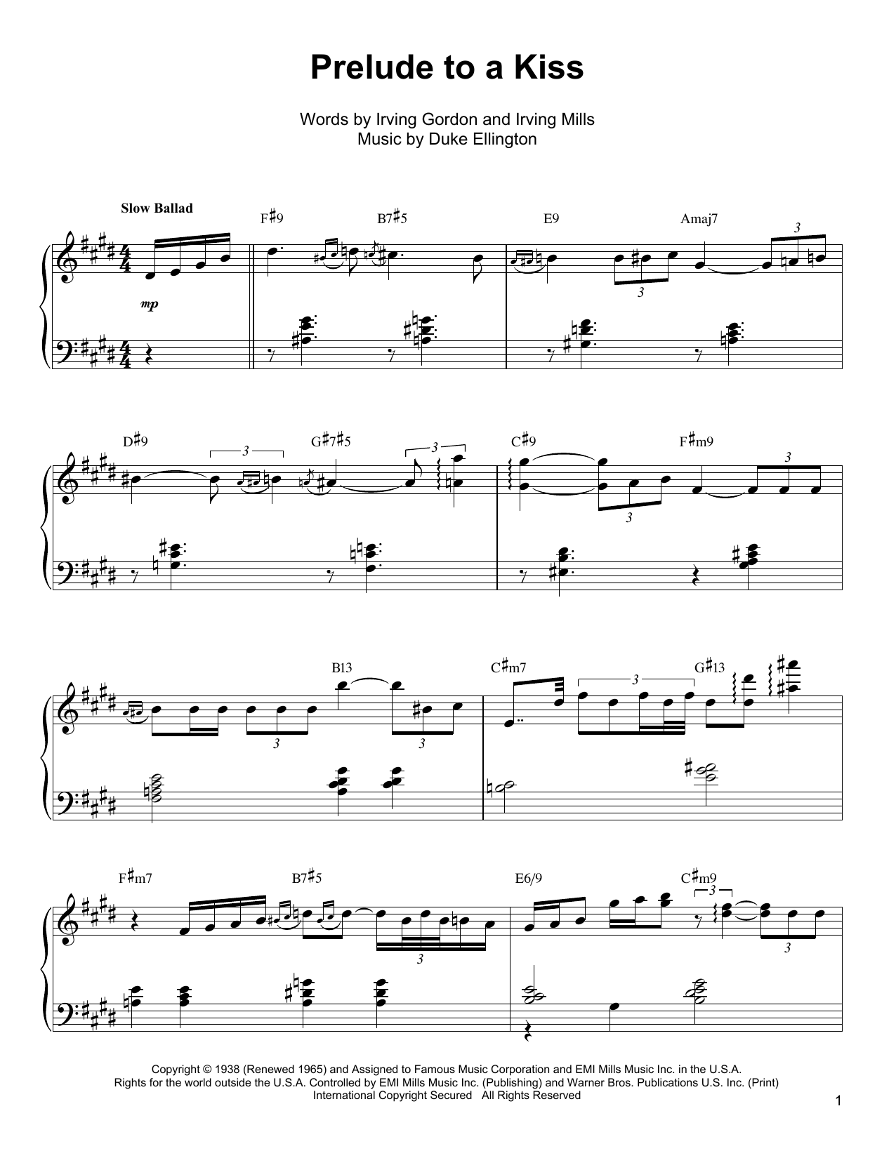 Download Oscar Peterson Prelude To A Kiss Sheet Music and learn how to play Piano Transcription PDF digital score in minutes