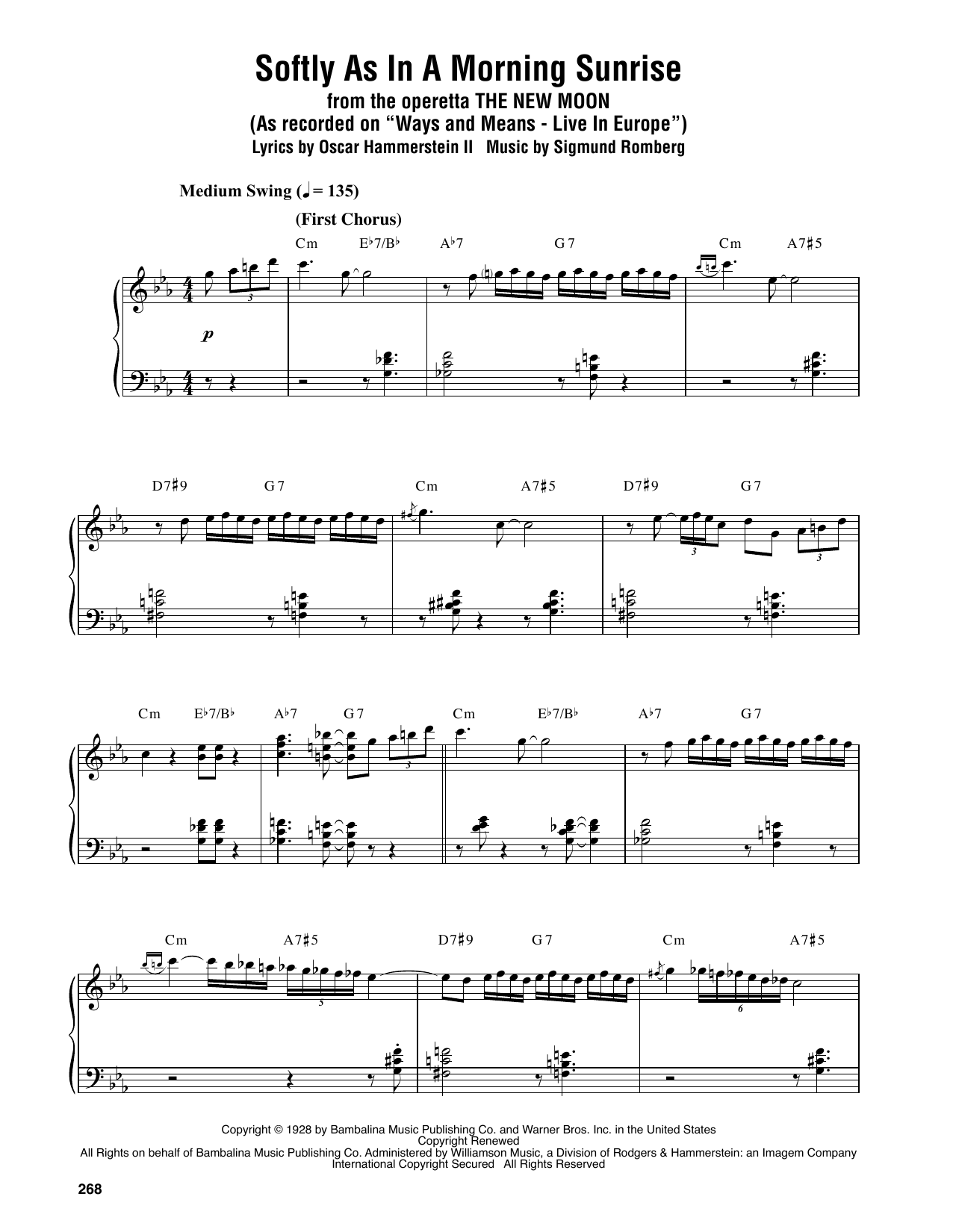 Download Oscar Peterson Softly As In A Morning Sunrise Sheet Music and learn how to play Piano Transcription PDF digital score in minutes