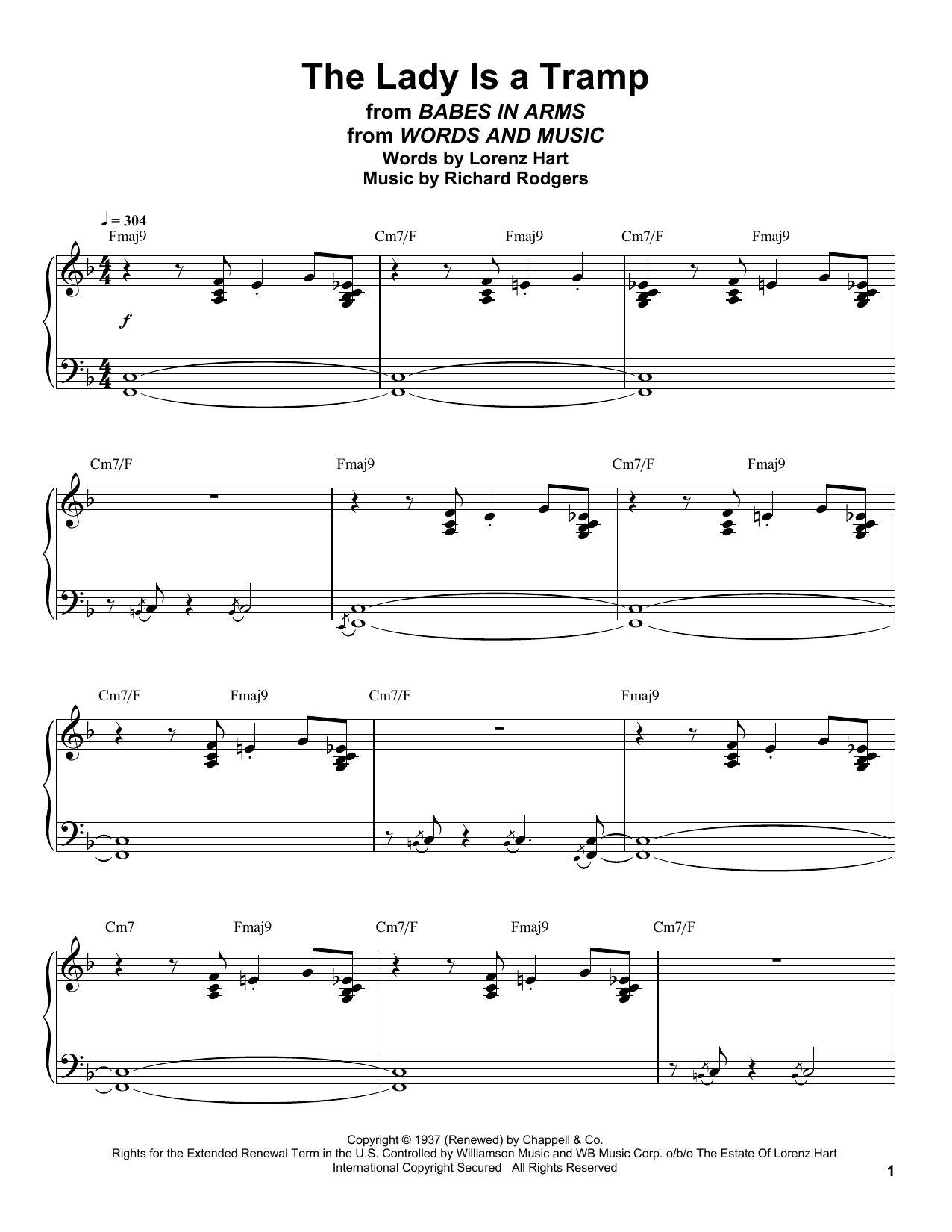 Download Oscar Peterson The Lady Is A Tramp Sheet Music and learn how to play Piano Transcription PDF digital score in minutes
