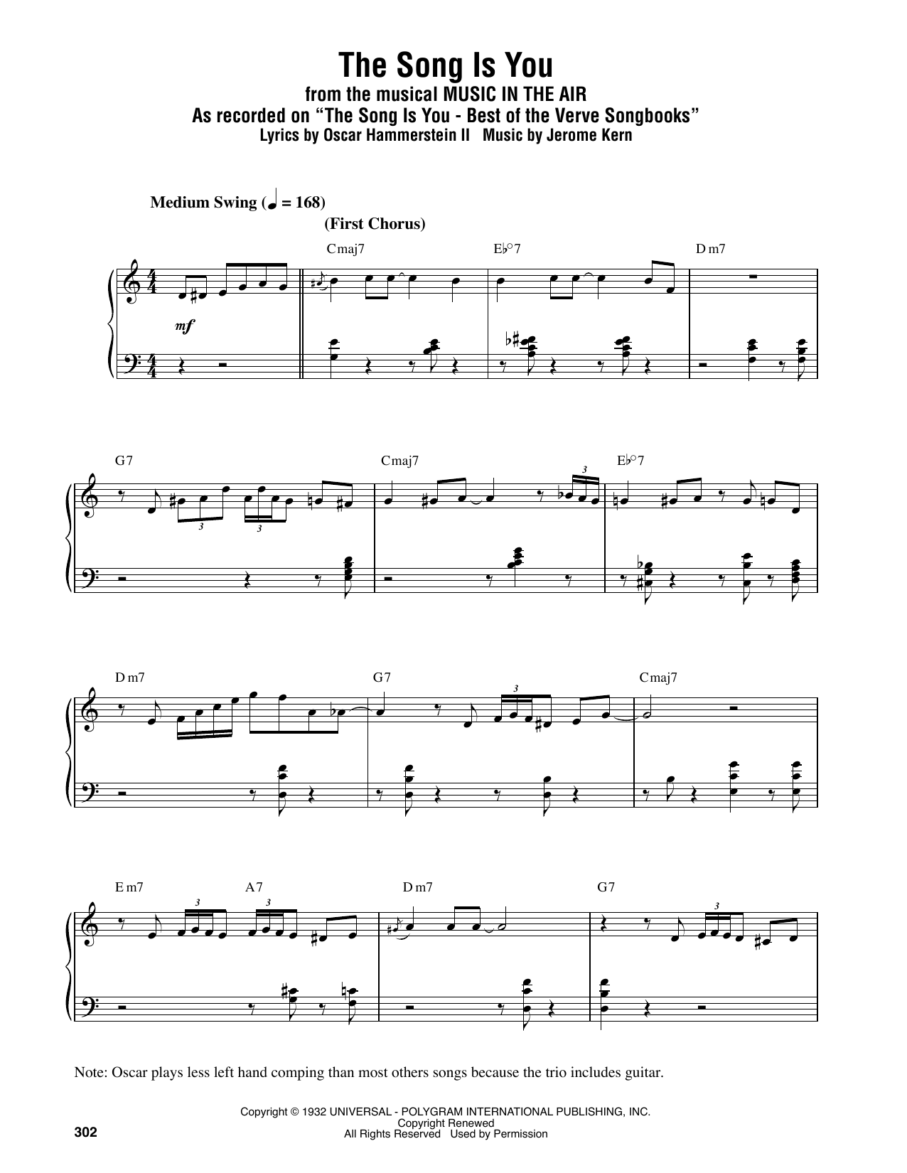 Download Oscar Peterson The Song Is You Sheet Music and learn how to play Piano Transcription PDF digital score in minutes
