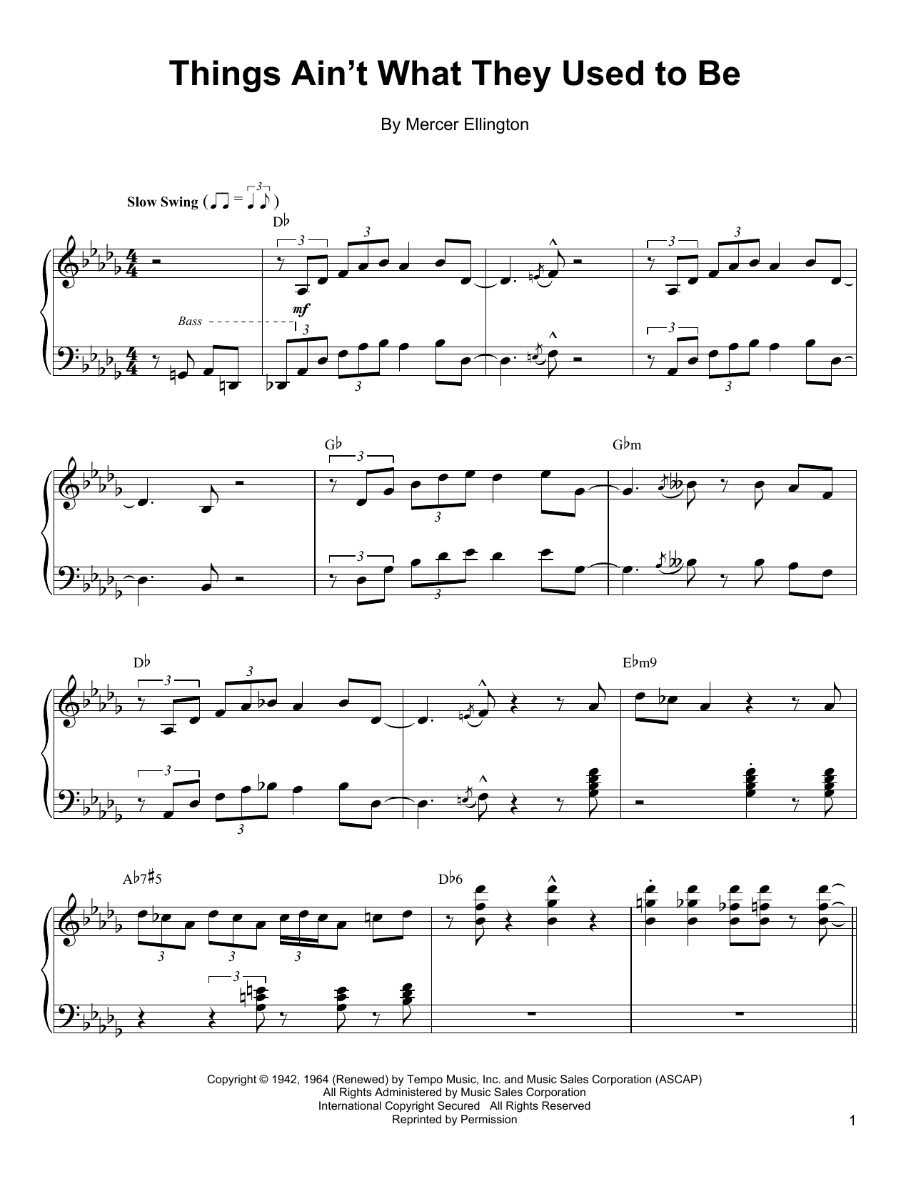 Download Oscar Peterson Things Ain't What They Used To Be Sheet Music and learn how to play Piano Transcription PDF digital score in minutes