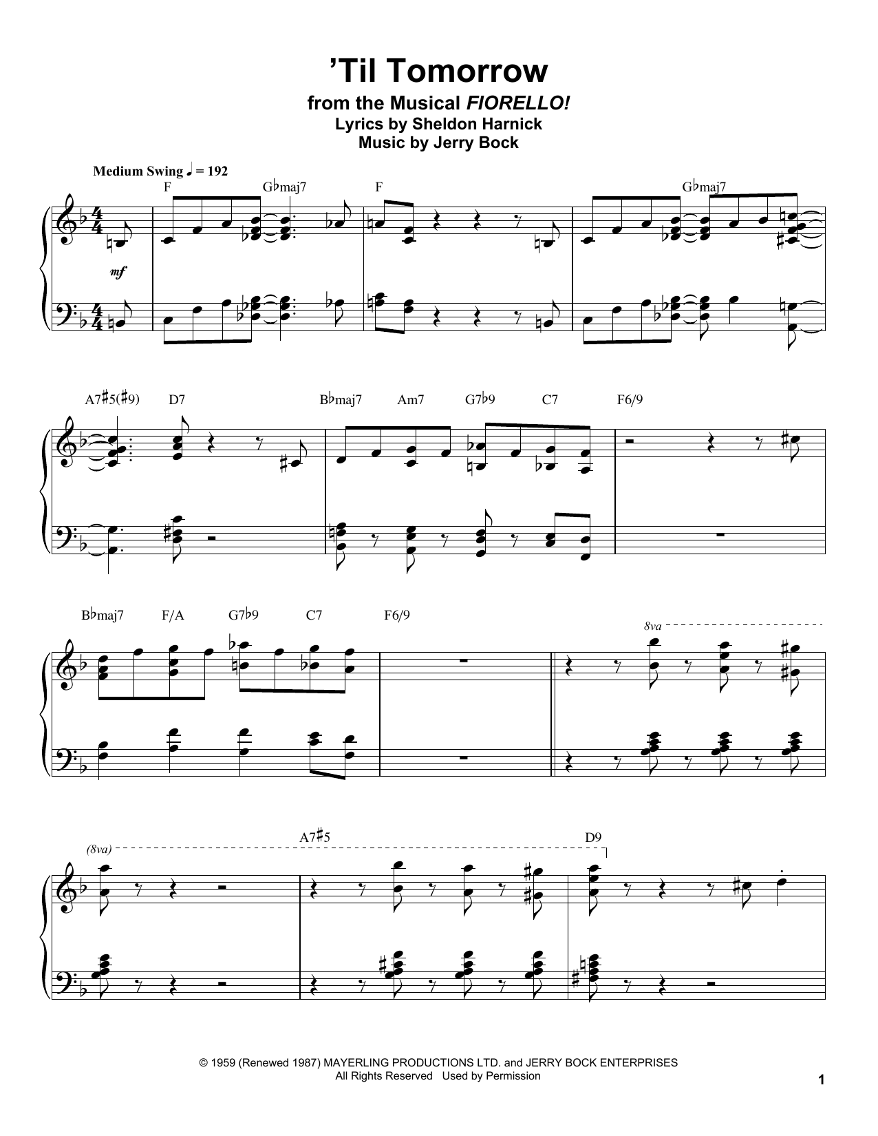 Download Oscar Peterson 'Til Tomorrow Sheet Music and learn how to play Piano Transcription PDF digital score in minutes