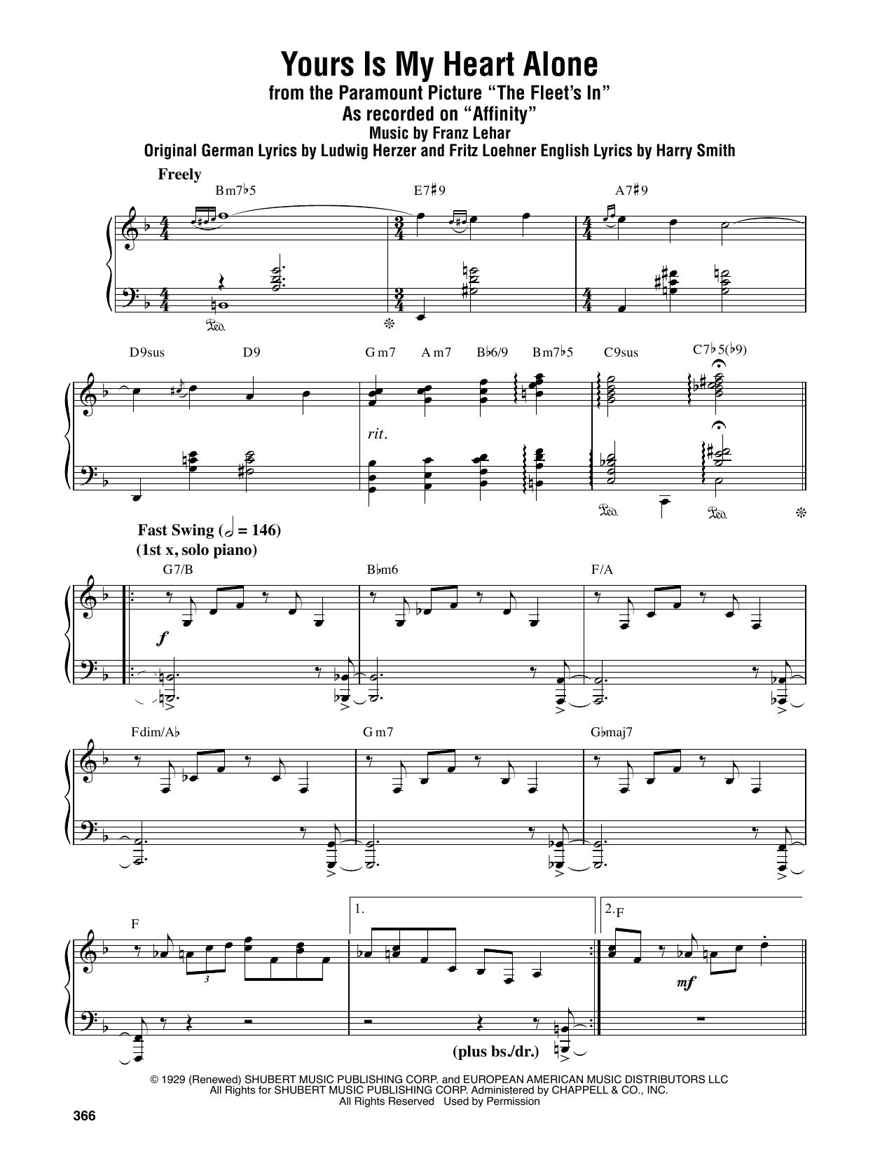 Download Oscar Peterson Trio Yours Is My Heart Alone (from The Fleet's In) Sheet Music and learn how to play Piano Transcription PDF digital score in minutes