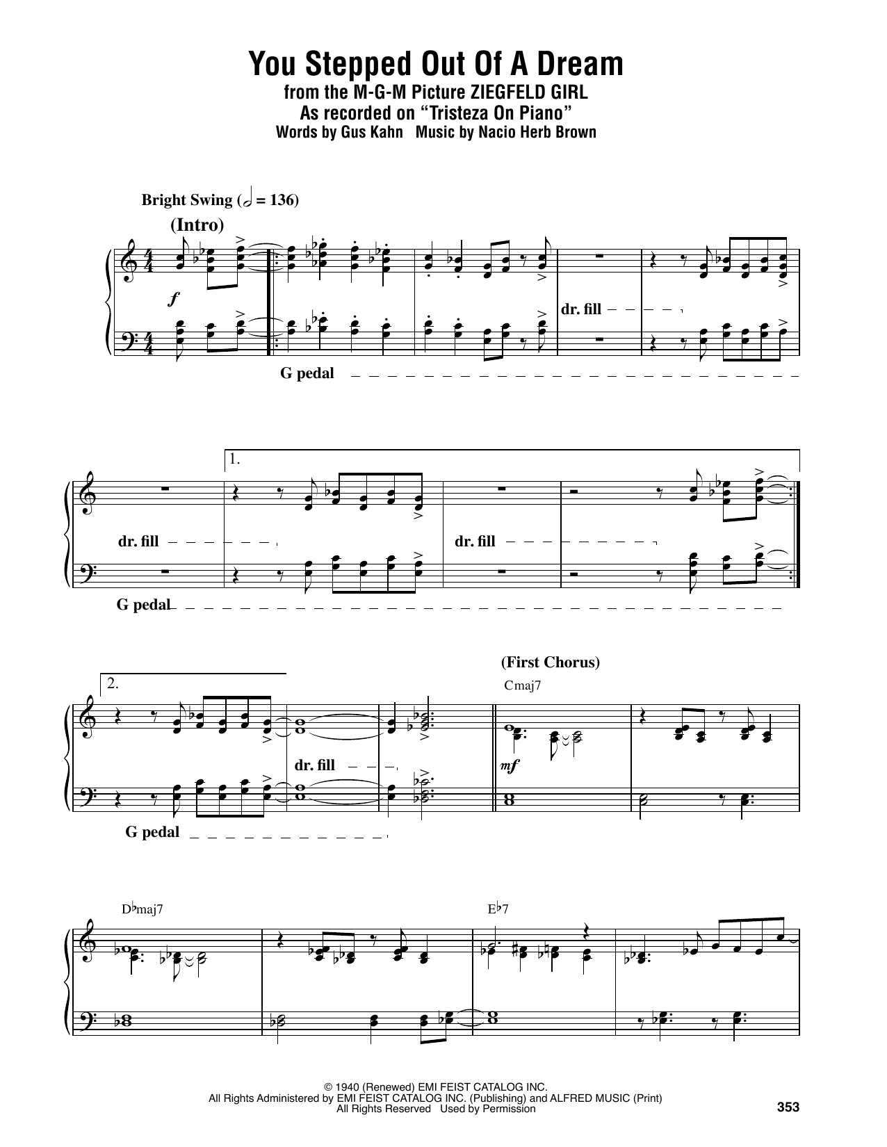 Download Oscar Peterson You Stepped Out Of A Dream Sheet Music and learn how to play Piano Transcription PDF digital score in minutes