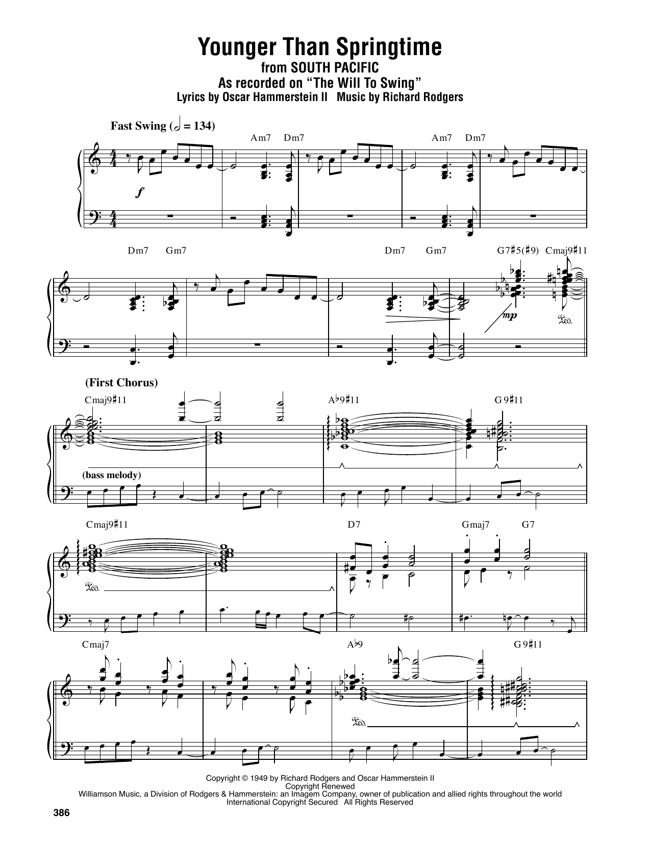 Download Oscar Peterson Younger Than Springtime Sheet Music and learn how to play Piano Transcription PDF digital score in minutes