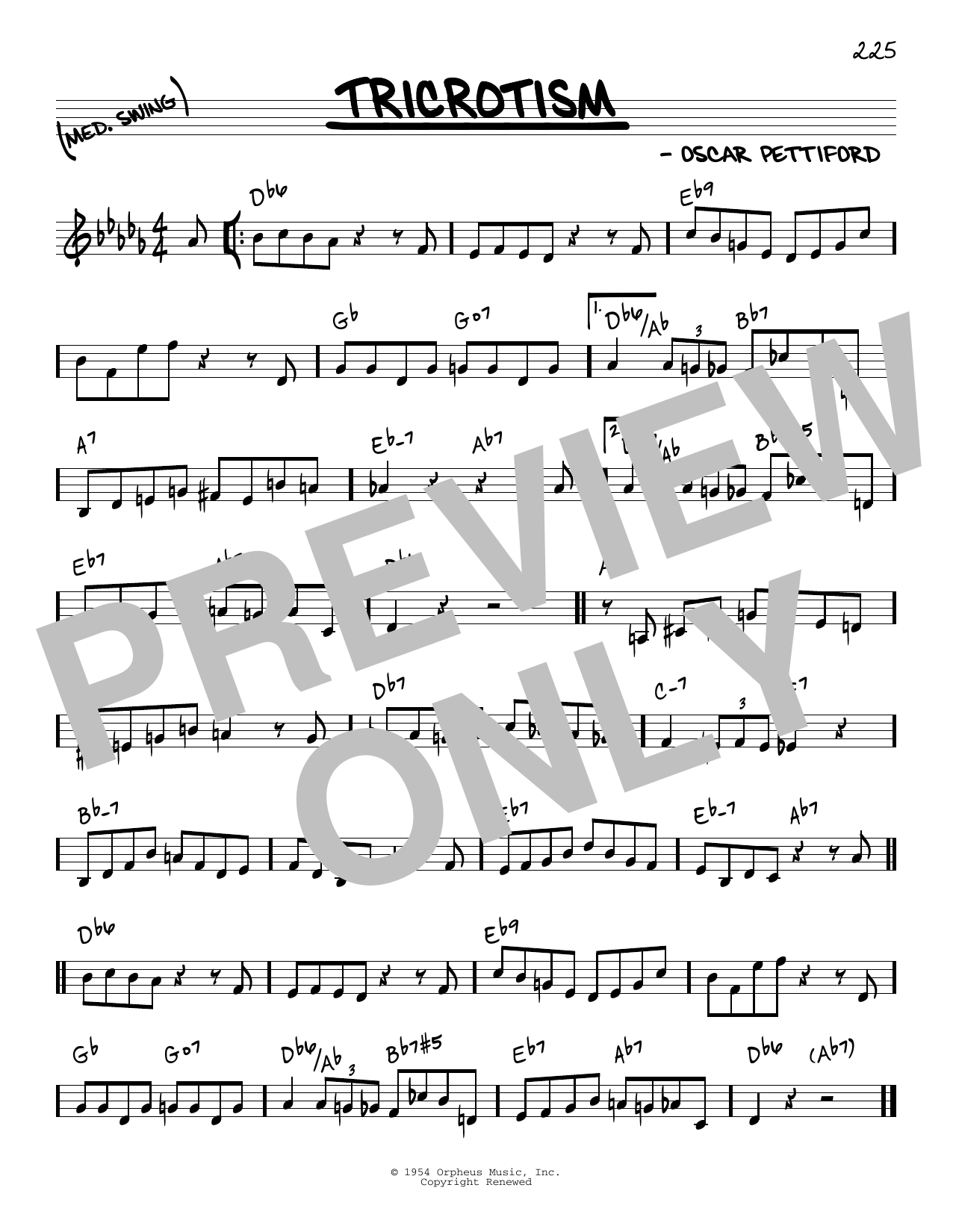 Download Oscar Pettiford Tricrotism Sheet Music and learn how to play Real Book – Melody & Chords PDF digital score in minutes