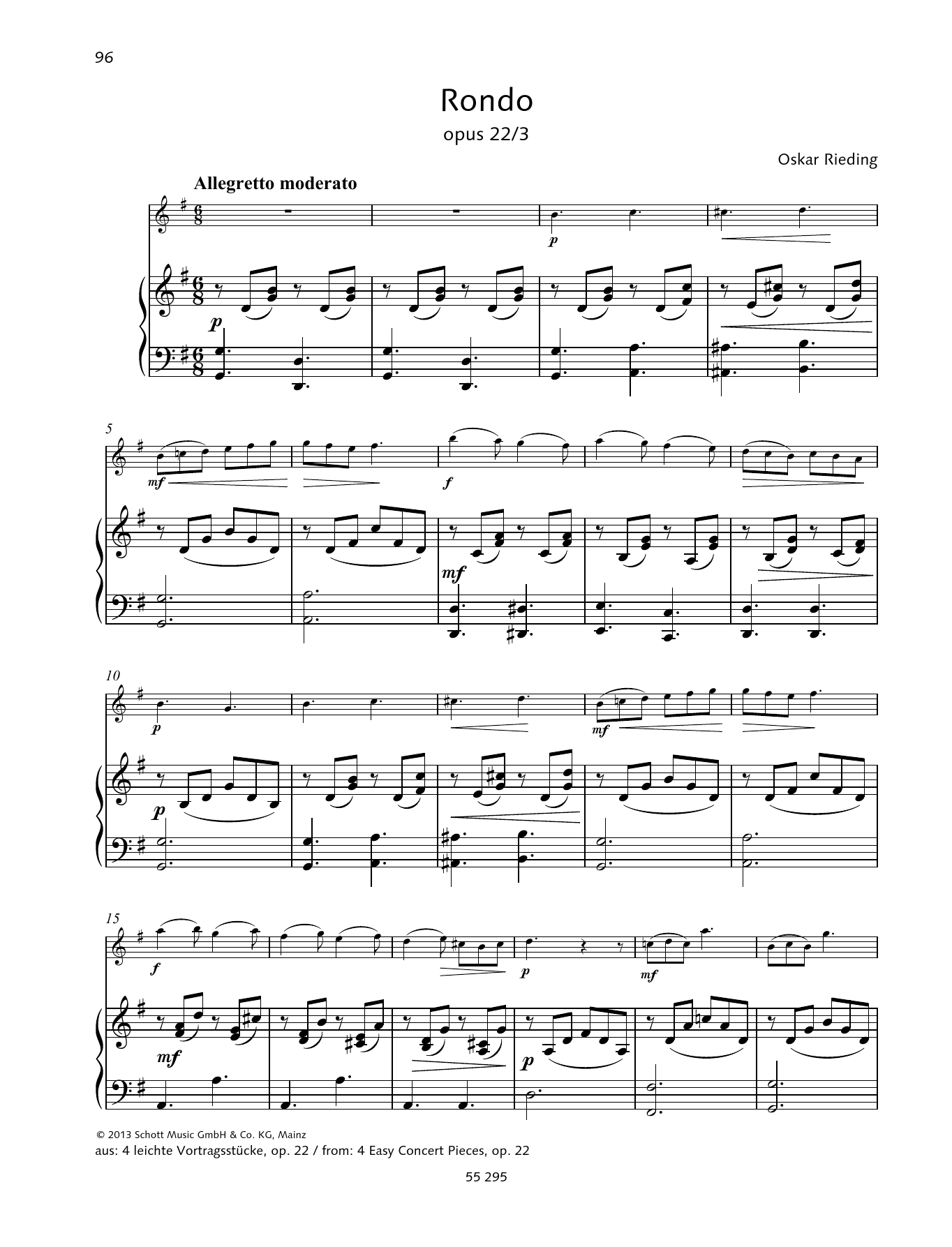 Download Oskar Rieding Rondo Sheet Music and learn how to play String Solo PDF digital score in minutes