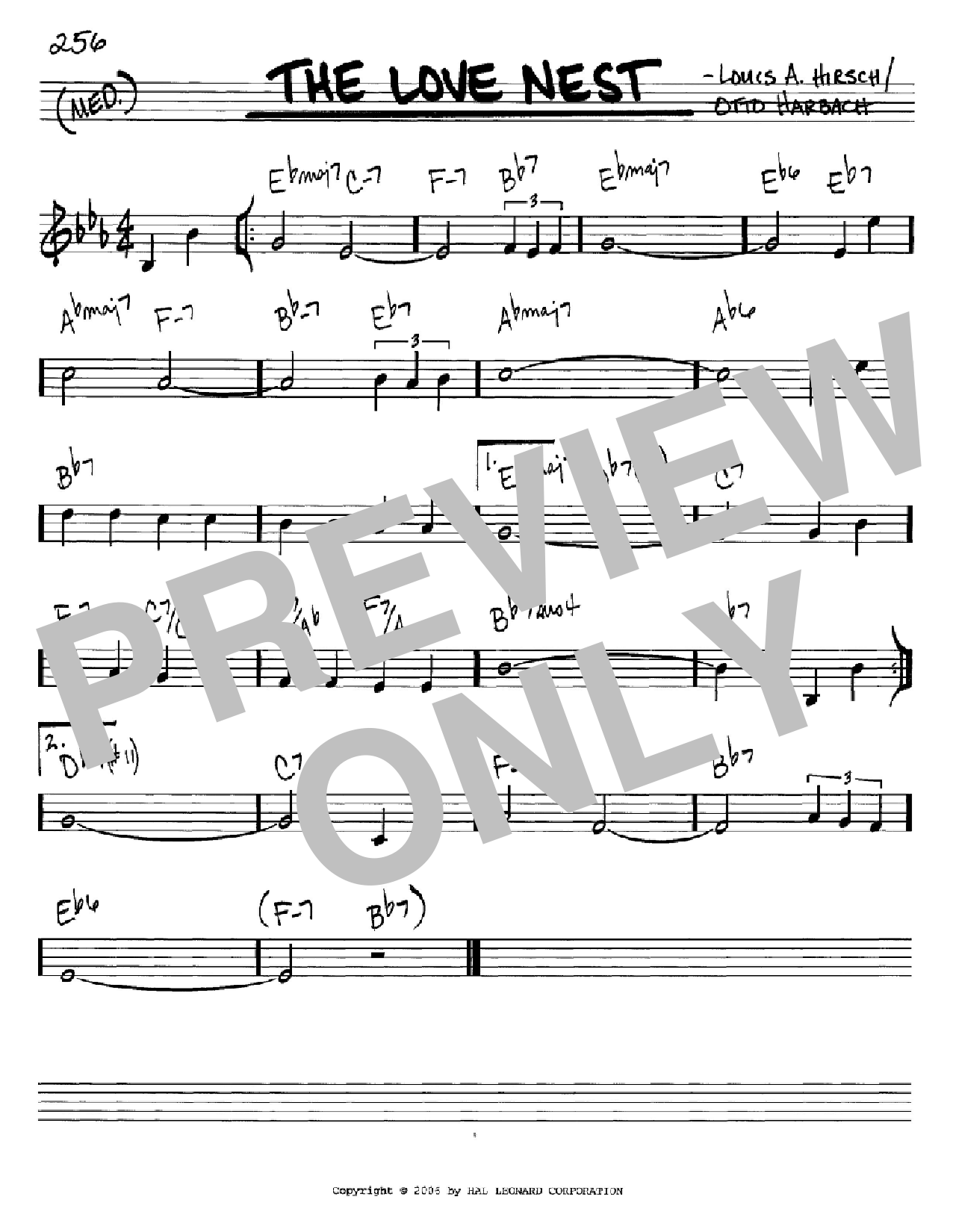 Download Otto Harbach The Love Nest Sheet Music and learn how to play Real Book - Melody & Chords - C Instruments PDF digital score in minutes