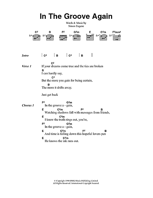 Download Out Of My Hair In The Groove Again Sheet Music and learn how to play Lyrics & Chords PDF digital score in minutes