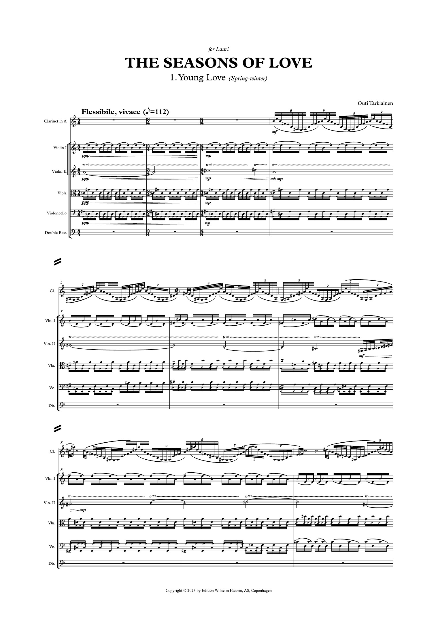 Download Outi Tarkiainen The Seasons Of Love Sheet Music and learn how to play String Ensemble PDF digital score in minutes