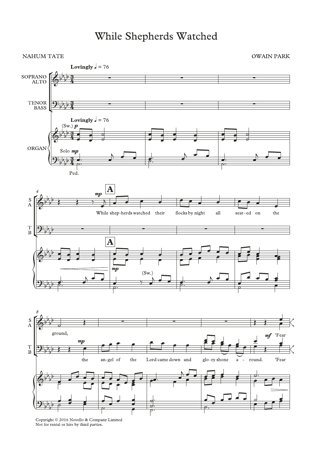 Download Owain Park While Shepherds Watched Sheet Music and learn how to play SATB Choir PDF digital score in minutes