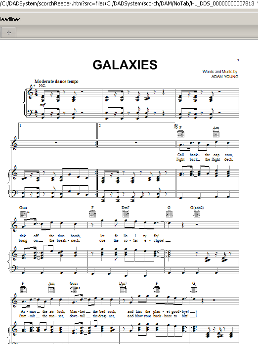 Download Owl City Galaxies Sheet Music and learn how to play Piano, Vocal & Guitar (Right-Hand Melody) PDF digital score in minutes