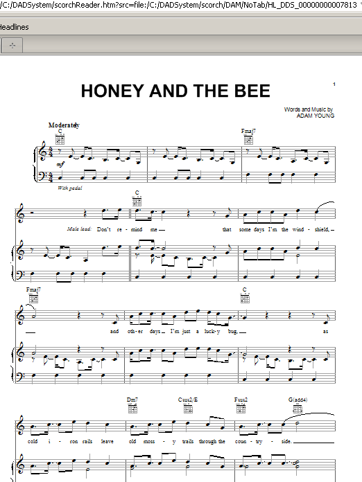 Download Owl City Honey And The Bee Sheet Music and learn how to play Piano, Vocal & Guitar (Right-Hand Melody) PDF digital score in minutes
