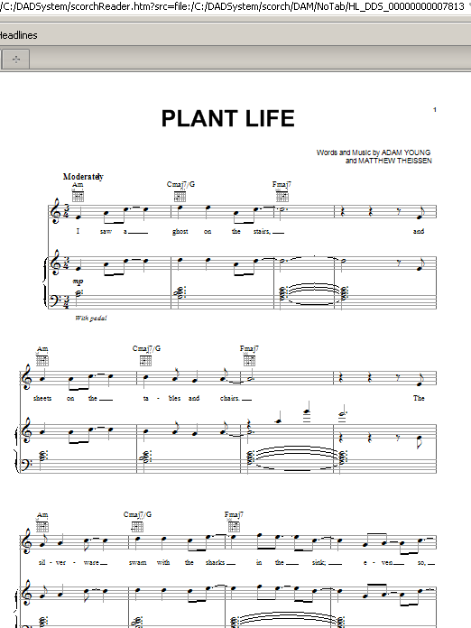 Download Owl City Plant Life Sheet Music and learn how to play Piano, Vocal & Guitar (Right-Hand Melody) PDF digital score in minutes