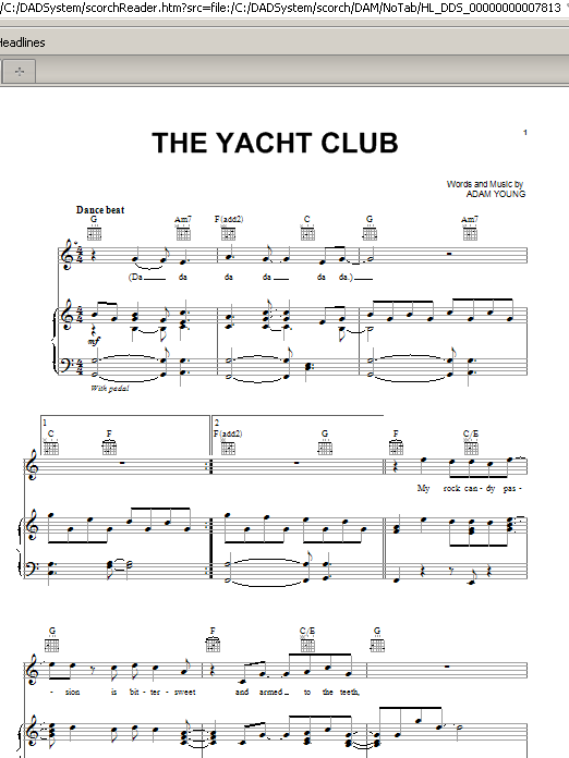 Download Owl City The Yacht Club Sheet Music and learn how to play Piano, Vocal & Guitar (Right-Hand Melody) PDF digital score in minutes
