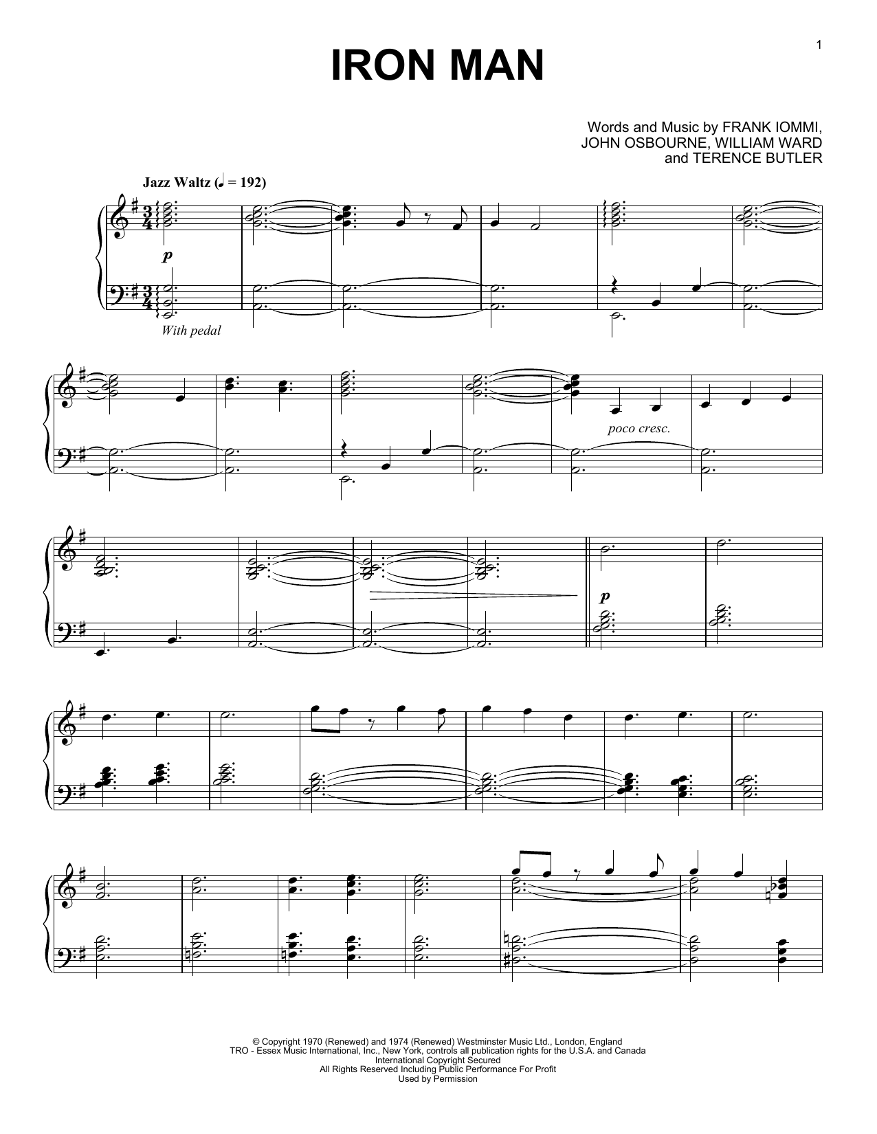 Download Black Sabbath Iron Man Sheet Music and learn how to play Piano PDF digital score in minutes