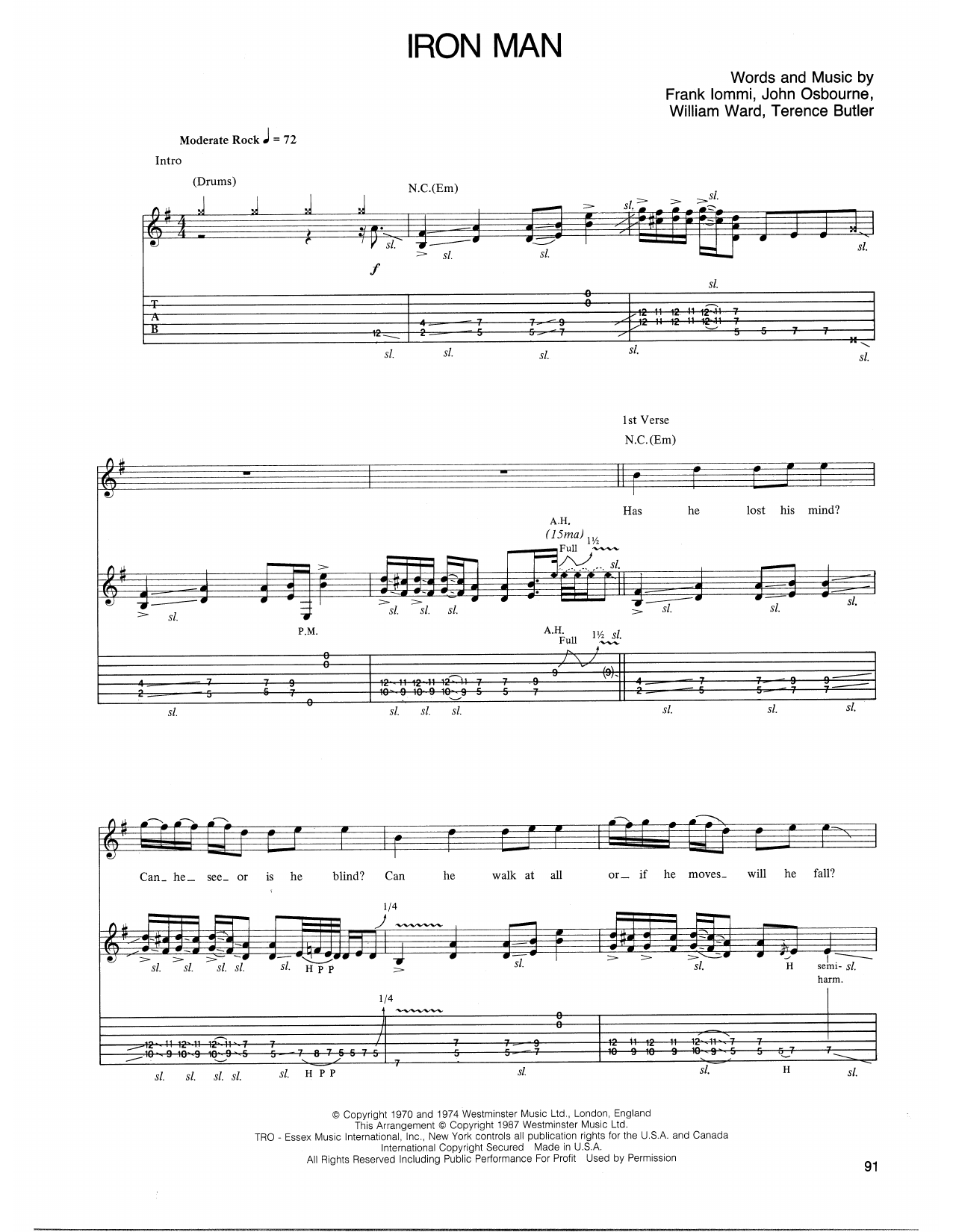 ozzy osbourne tab pdf