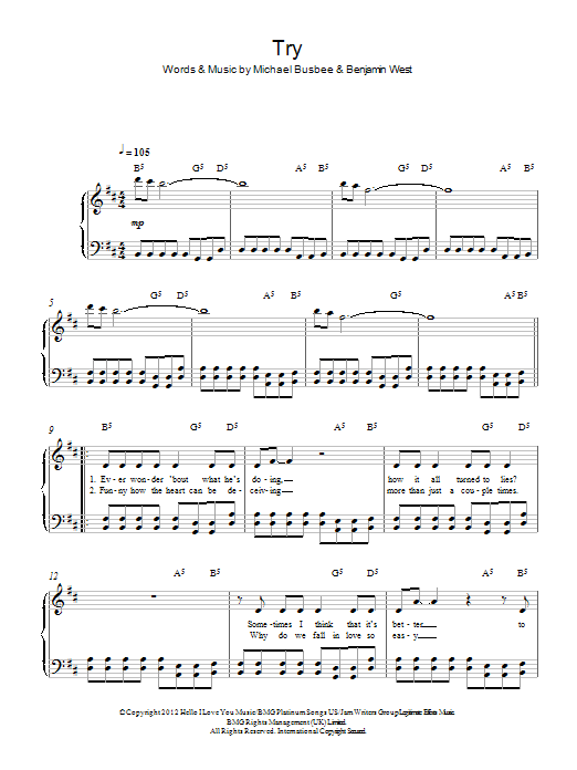 Download Pink Try Sheet Music and learn how to play Easy Guitar PDF digital score in minutes