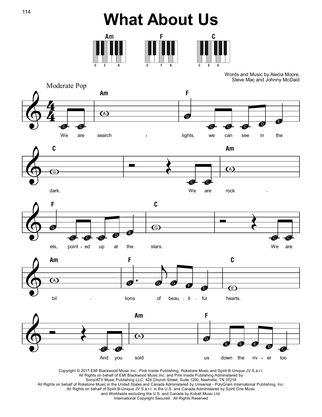Download P!nk What About Us Sheet Music and learn how to play Alto Sax Solo PDF digital score in minutes