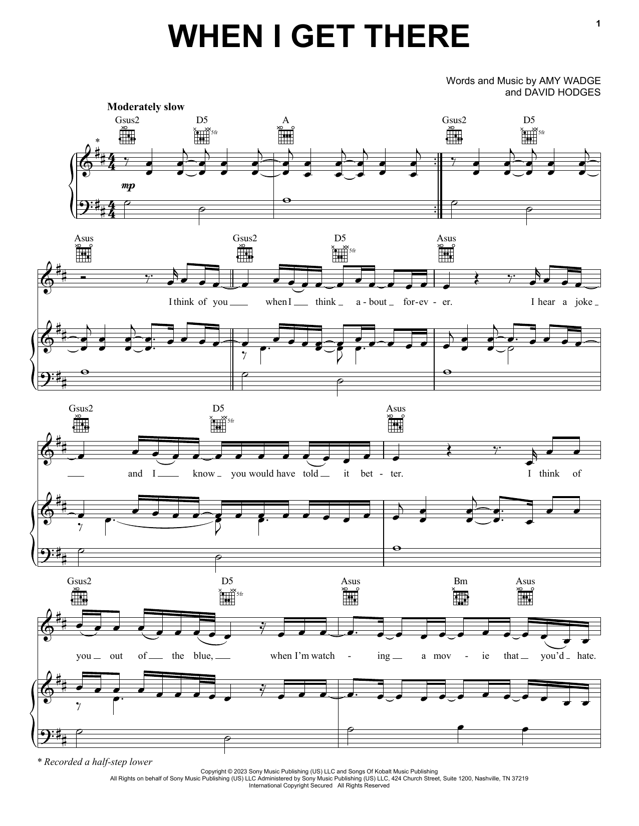 Download P!nk When I Get There Sheet Music and learn how to play Piano, Vocal & Guitar Chords (Right-Hand Melody) PDF digital score in minutes