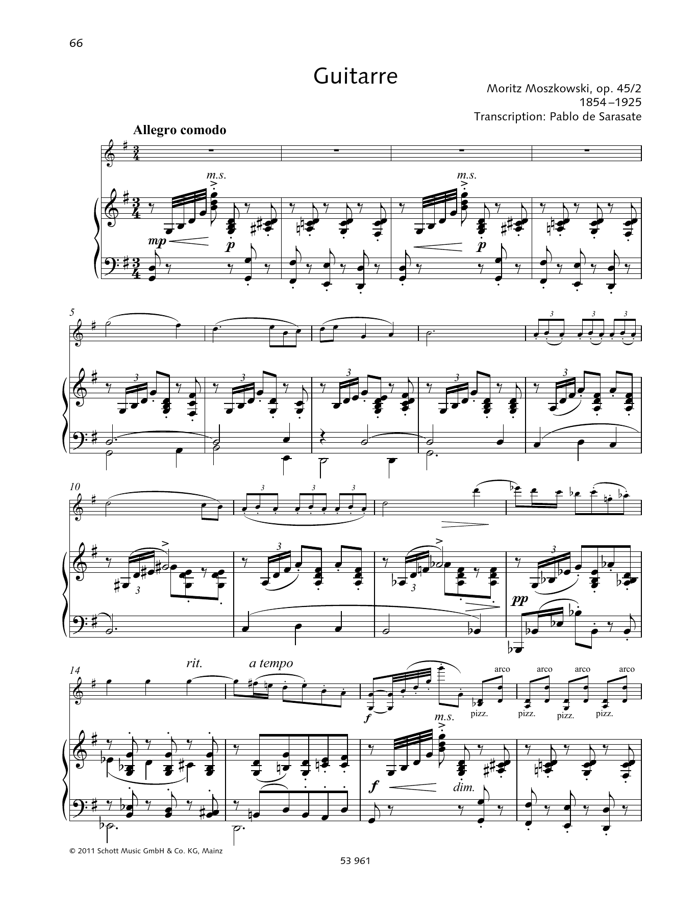 Download Pablo De Sarasate Guitarre Sheet Music and learn how to play String Solo PDF digital score in minutes