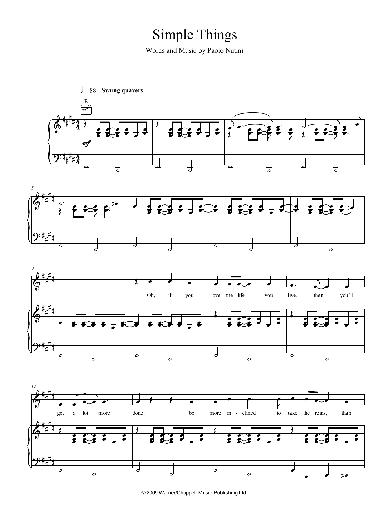Download Paolo Nutini Simple Things Sheet Music and learn how to play Piano, Vocal & Guitar (Right-Hand Melody) PDF digital score in minutes