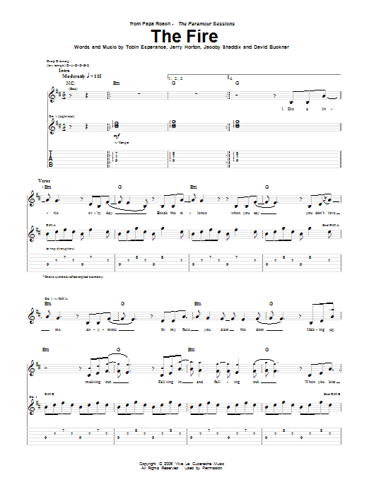 Download Papa Roach The Fire Sheet Music and learn how to play Guitar Tab PDF digital score in minutes