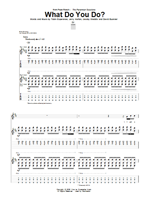 Download Papa Roach What Do You Do? Sheet Music and learn how to play Guitar Tab PDF digital score in minutes