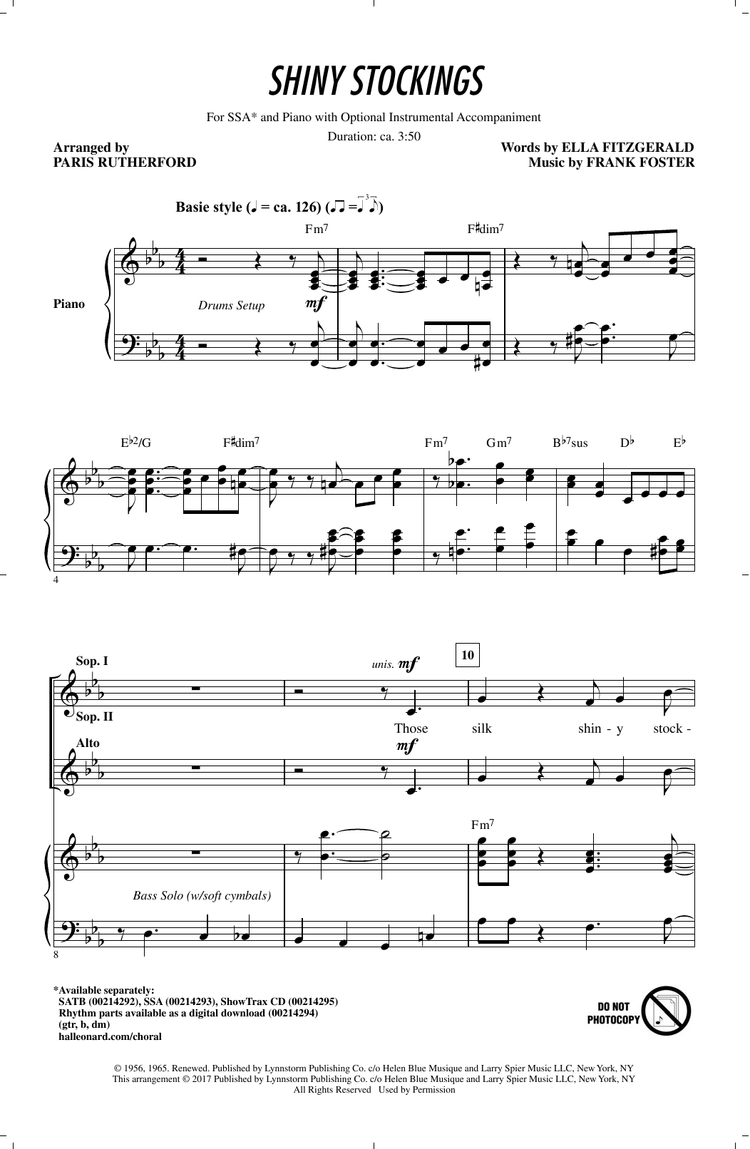 Download Paris Rutherford Shiny Stockings Sheet Music and learn how to play SATB PDF digital score in minutes