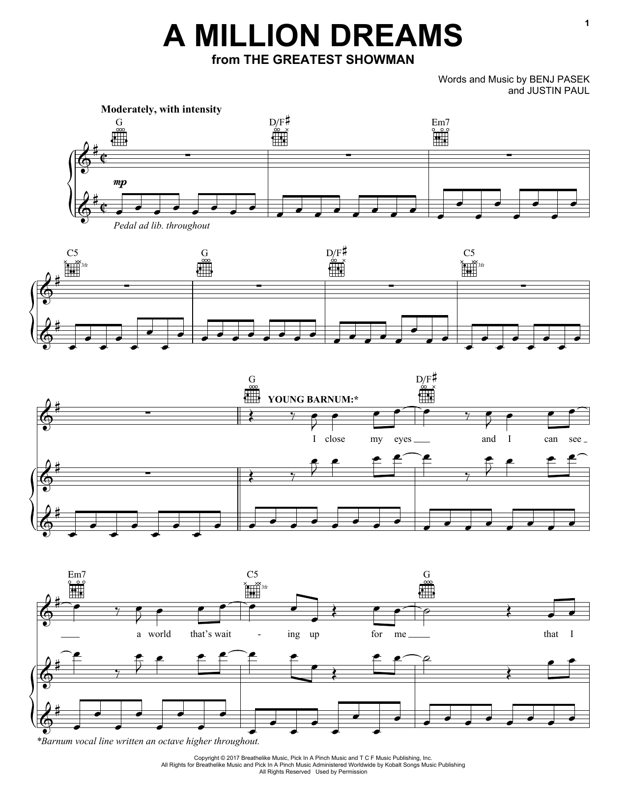 Download Pasek & Paul A Million Dreams (from The Greatest Showman) Sheet Music and learn how to play Recorder Solo PDF digital score in minutes