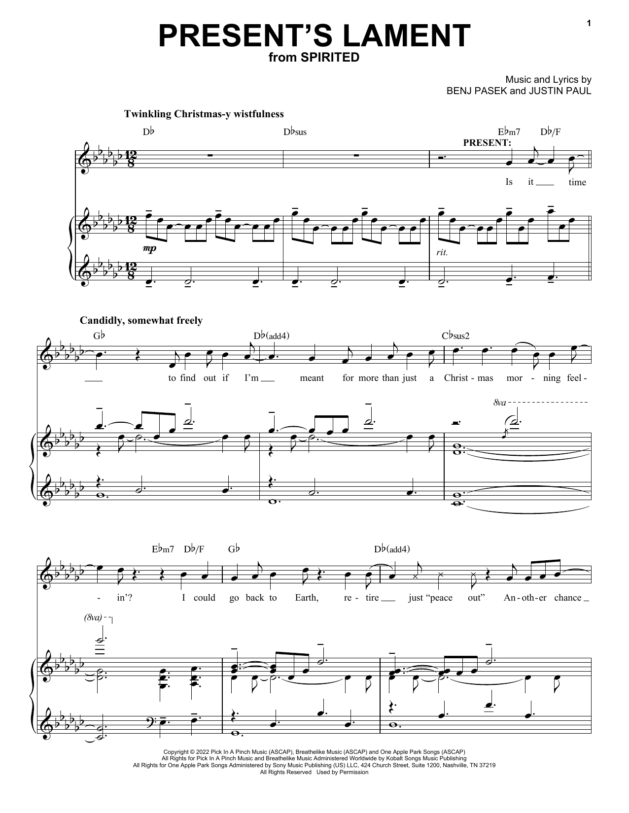 Download Pasek & Paul Present's Lament (from Spirited) Sheet Music and learn how to play Piano & Vocal PDF digital score in minutes