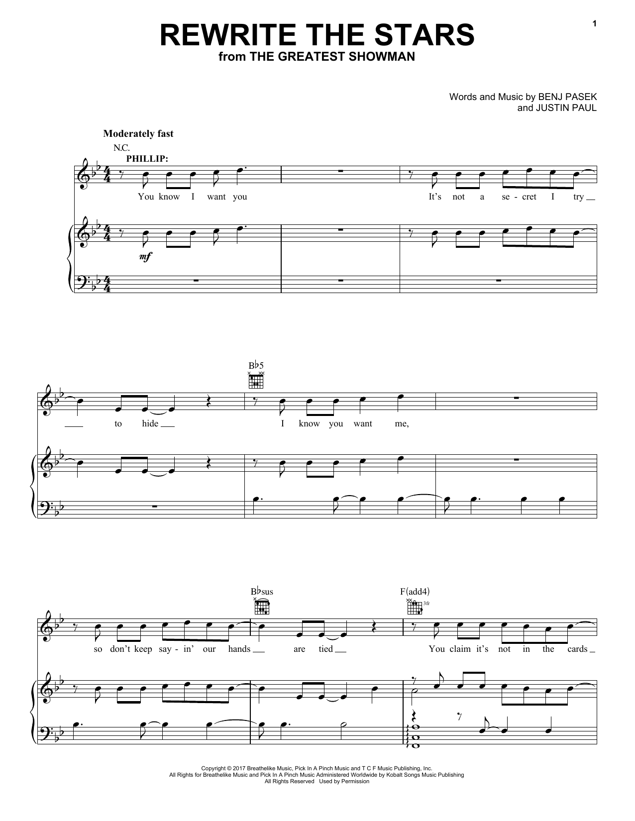 Download Pasek & Paul Rewrite The Stars (from The Greatest Showman) Sheet Music and learn how to play French Horn Solo PDF digital score in minutes