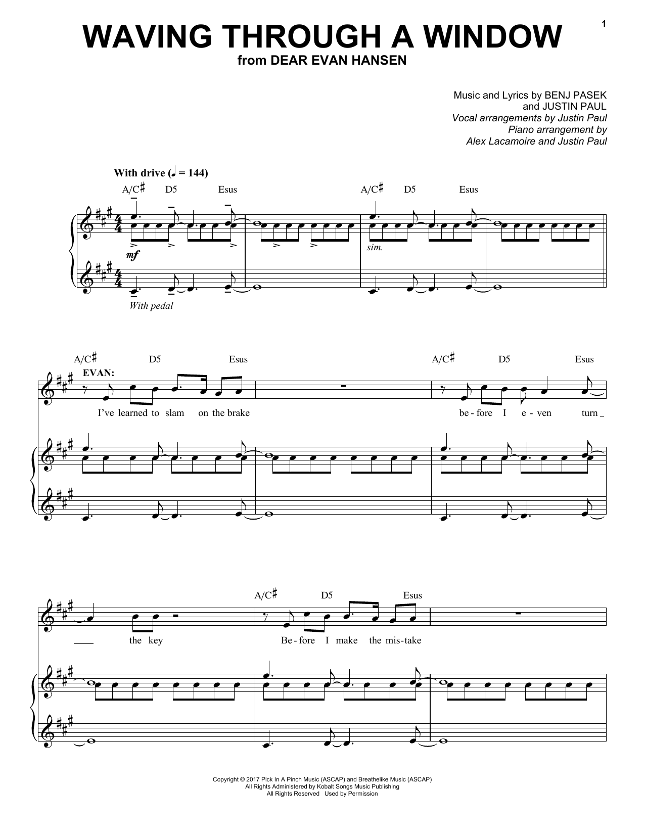 Download Pasek & Paul Waving Through A Window Sheet Music and learn how to play Piano & Vocal PDF digital score in minutes