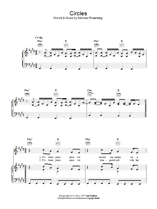 Download Passenger Circles Sheet Music and learn how to play Piano, Vocal & Guitar (Right-Hand Melody) PDF digital score in minutes