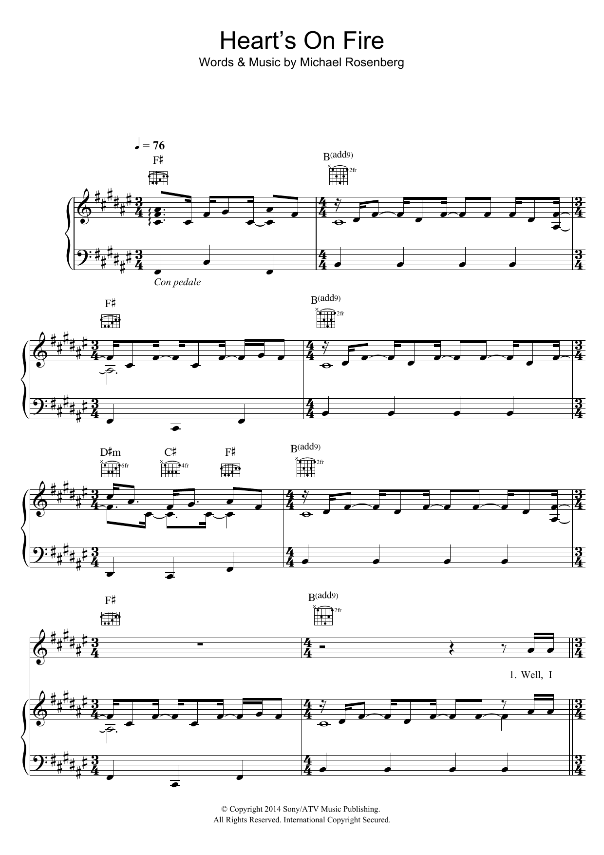 Download Passenger Heart's On Fire Sheet Music and learn how to play Flute Solo PDF digital score in minutes
