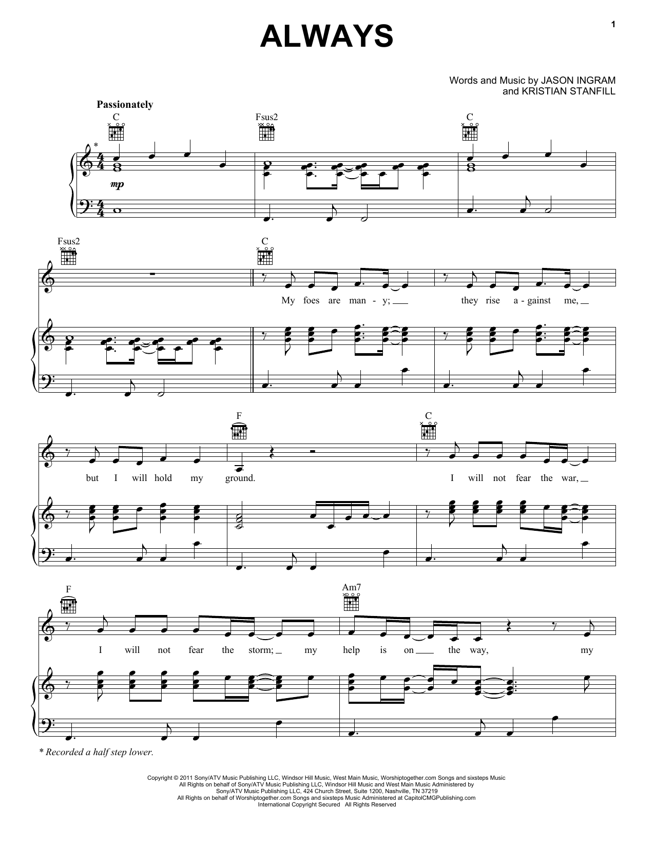 Download Passion Always Sheet Music and learn how to play Melody Line, Lyrics & Chords PDF digital score in minutes