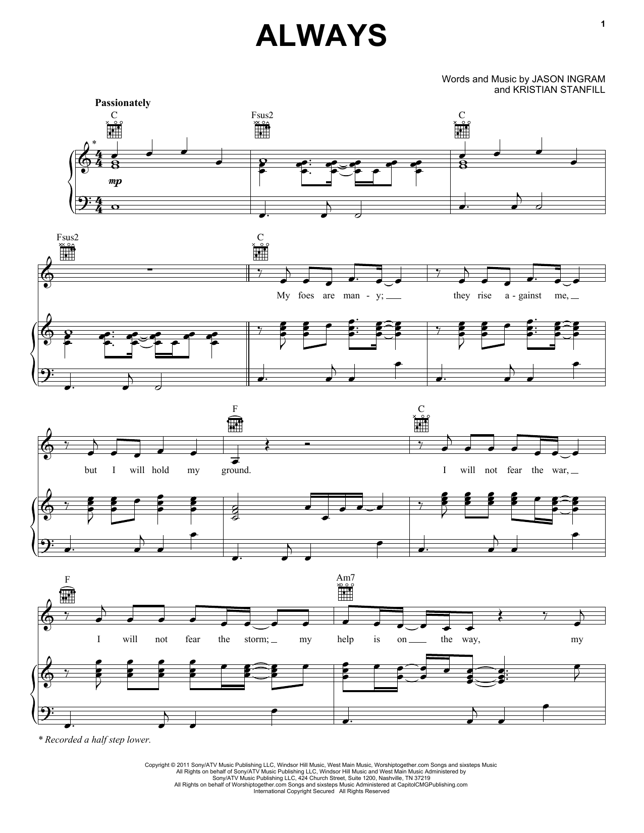 Download Passion Always Sheet Music and learn how to play Piano, Vocal & Guitar (Right-Hand Melody) PDF digital score in minutes