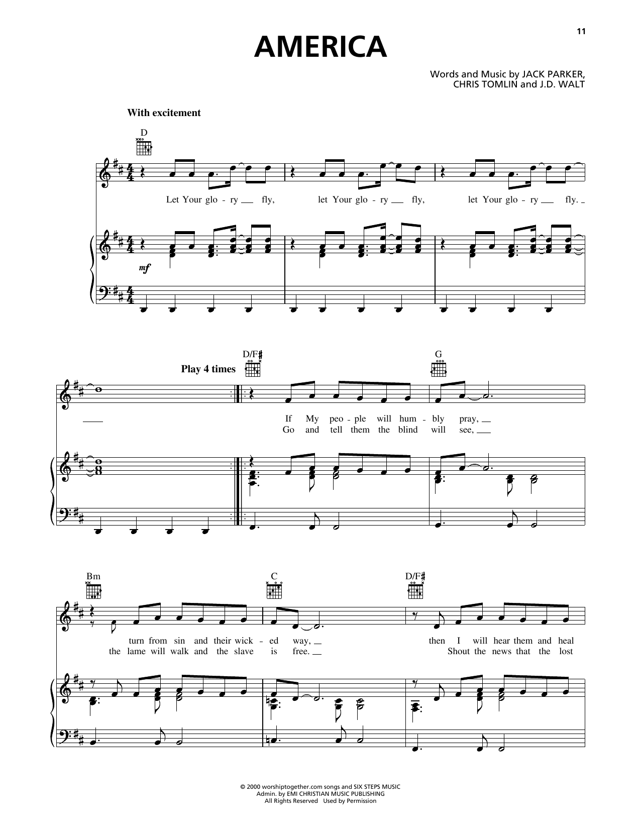 Download Passion America Sheet Music and learn how to play Piano, Vocal & Guitar Chords (Right-Hand Melody) PDF digital score in minutes