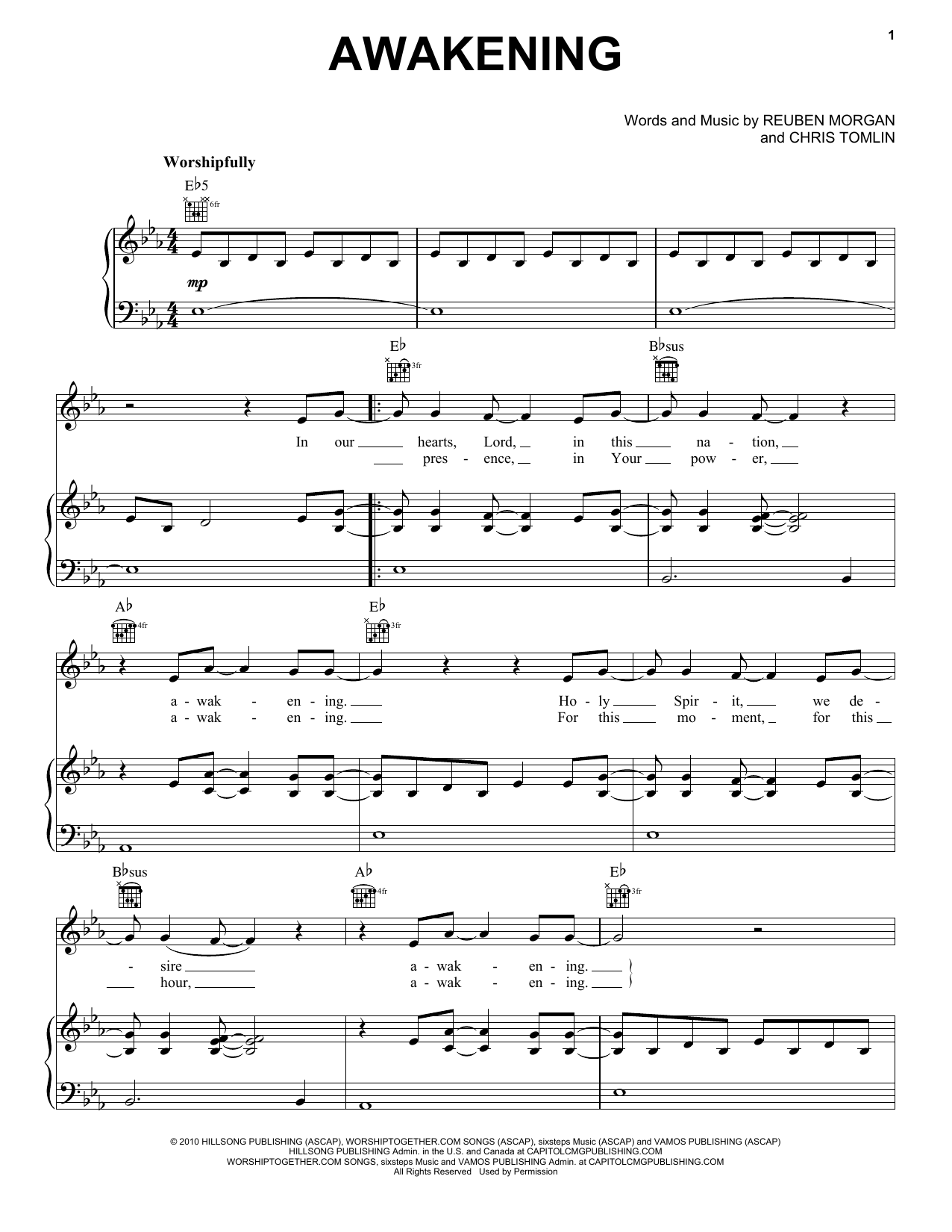 Download Passion Awakening Sheet Music and learn how to play Piano, Vocal & Guitar (Right-Hand Melody) PDF digital score in minutes