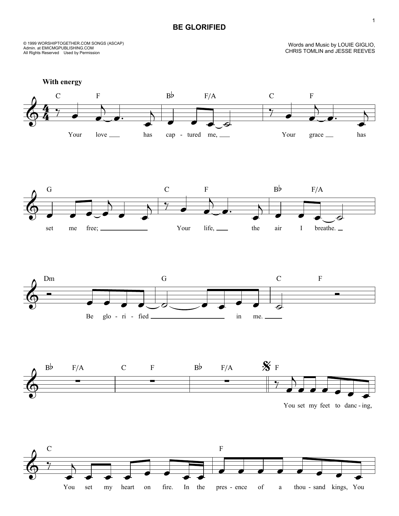 Download Passion Be Glorified Sheet Music and learn how to play Melody Line, Lyrics & Chords PDF digital score in minutes