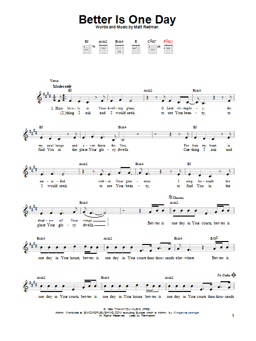 Download Passion Better Is One Day Sheet Music and learn how to play Ukulele PDF digital score in minutes
