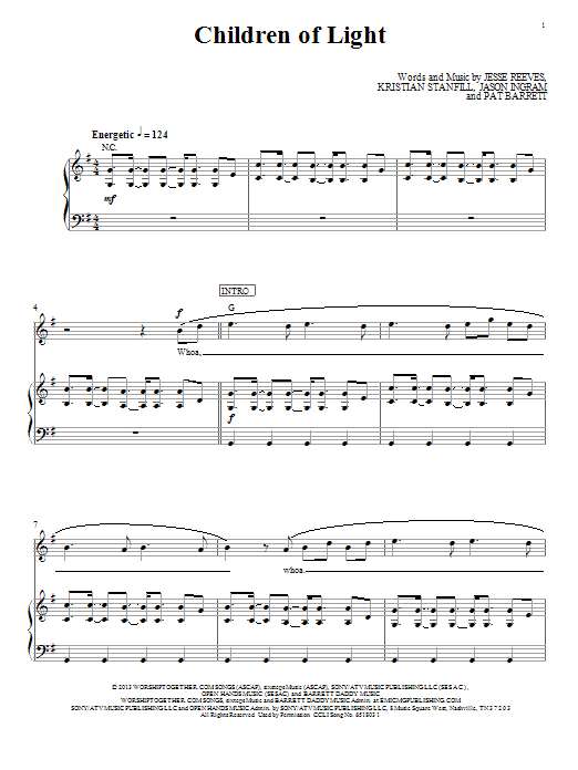 Download Passion Children Of Light Sheet Music and learn how to play Piano, Vocal & Guitar (Right-Hand Melody) PDF digital score in minutes