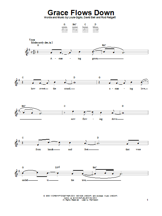 Download Passion Grace Flows Down Sheet Music and learn how to play Melody Line, Lyrics & Chords PDF digital score in minutes