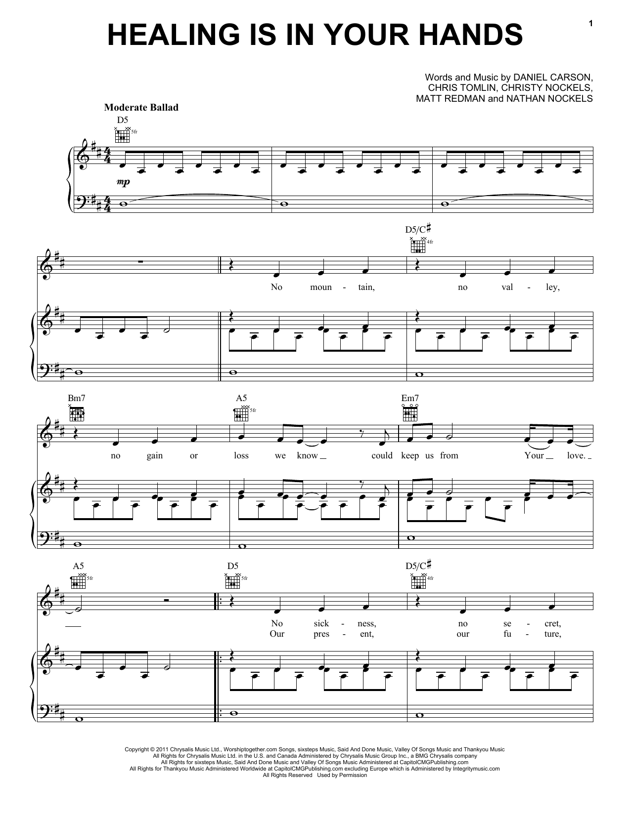 Download Passion Healing Is In Your Hands Sheet Music and learn how to play Piano, Vocal & Guitar (Right-Hand Melody) PDF digital score in minutes