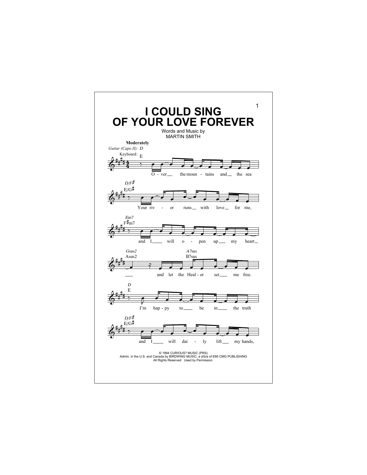 Download Passion I Could Sing Of Your Love Forever Sheet Music and learn how to play Melody Line, Lyrics & Chords PDF digital score in minutes