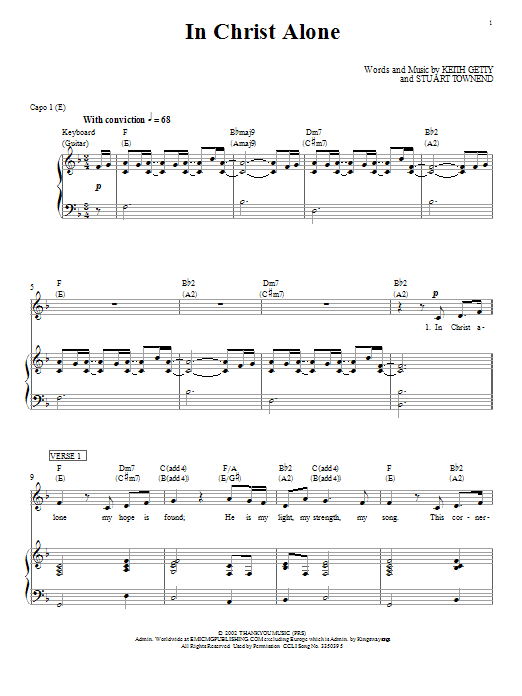 Download Passion In Christ Alone Sheet Music and learn how to play Piano, Vocal & Guitar (Right-Hand Melody) PDF digital score in minutes