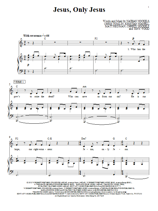 Download Passion Jesus, Only Jesus Sheet Music and learn how to play Melody Line, Lyrics & Chords PDF digital score in minutes