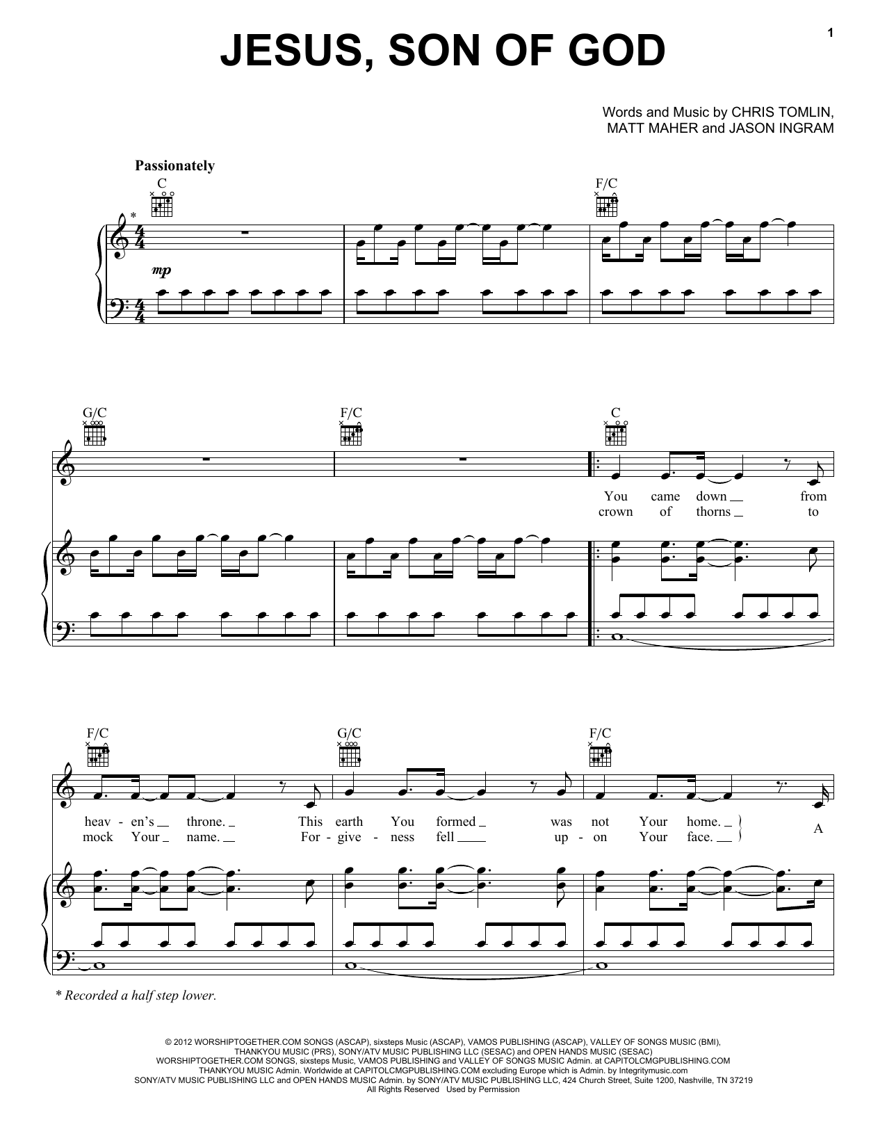 Download Passion Jesus, Son Of God Sheet Music and learn how to play Melody Line, Lyrics & Chords PDF digital score in minutes